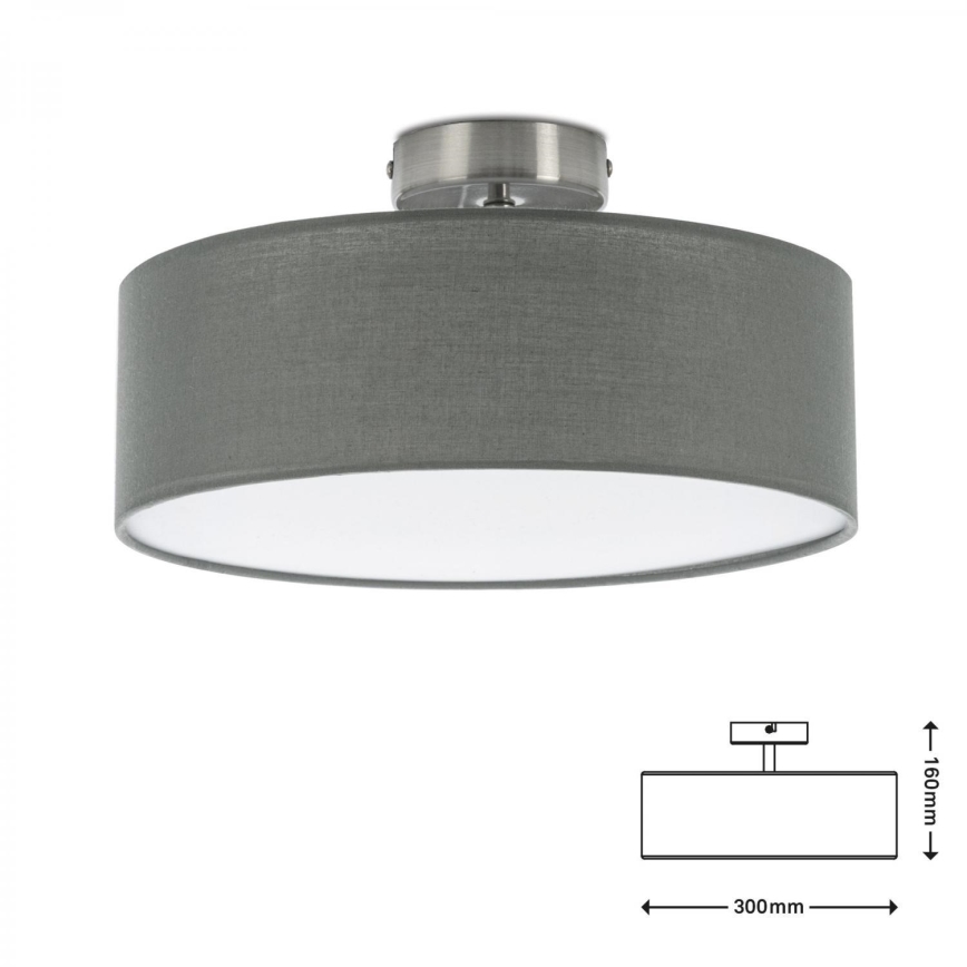 Briloner 3375-024 - Plafondlamp 1xE27/40W/230V diameter 30 cm grijs