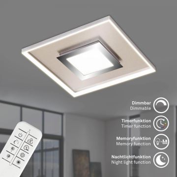 Briloner 3641-012 - Dimbare LED plafondlamp FRAME LED/30W/230V 2700-6500K chroom + afstandsbediening