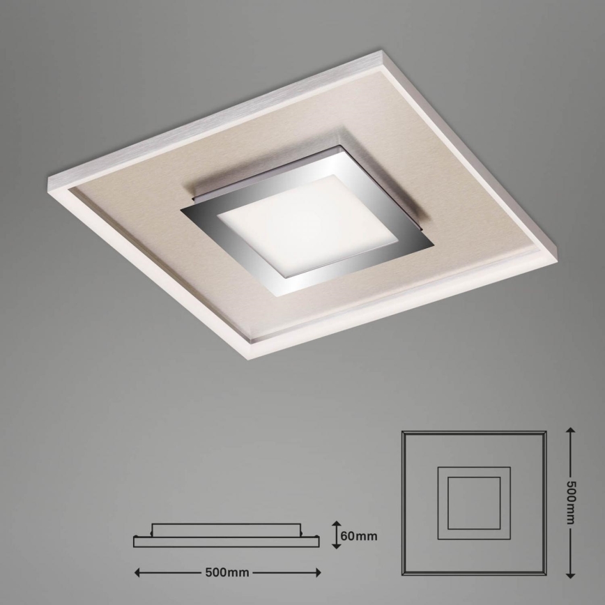 Briloner 3641-012 - Dimbare LED plafondlamp FRAME LED/30W/230V 2700-6500K chroom + afstandsbediening