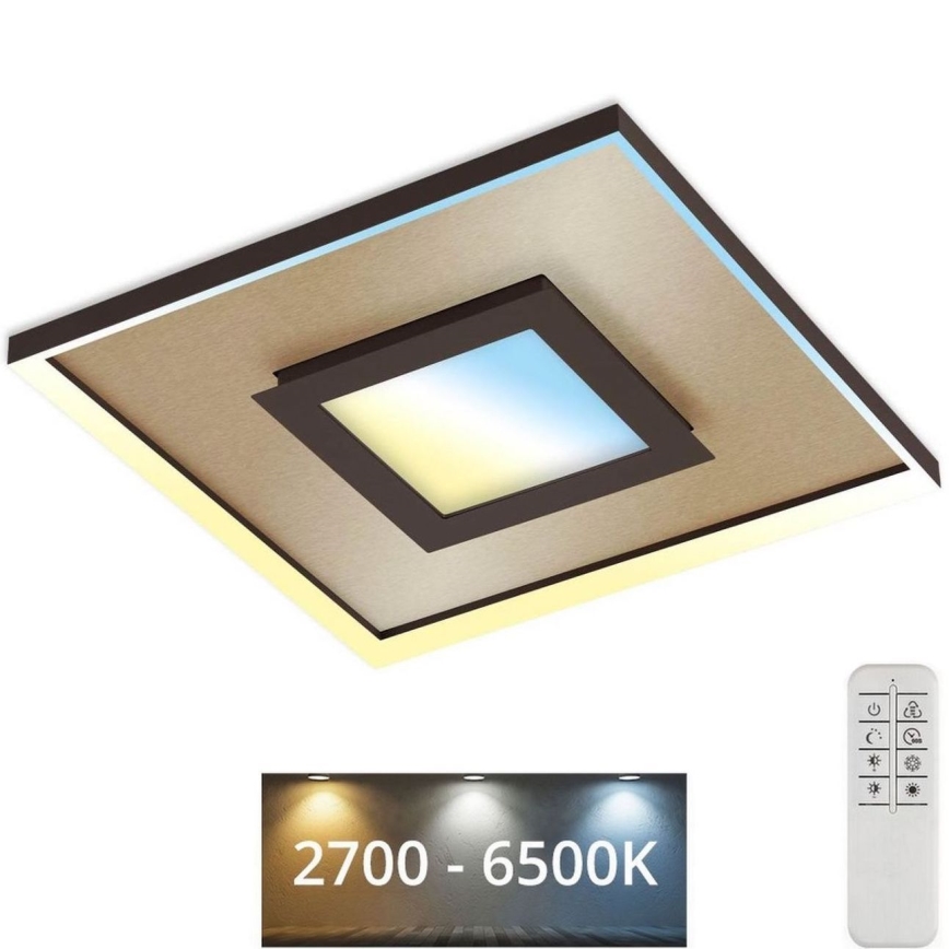 Briloner 3641-017 - Dimbare LED plafondlamp FRAME LED/30W/230V 2700-6500K goud + afstandsbediening