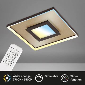 Briloner 3641-017 - Dimbare LED plafondlamp FRAME LED/30W/230V 2700-6500K goud + afstandsbediening