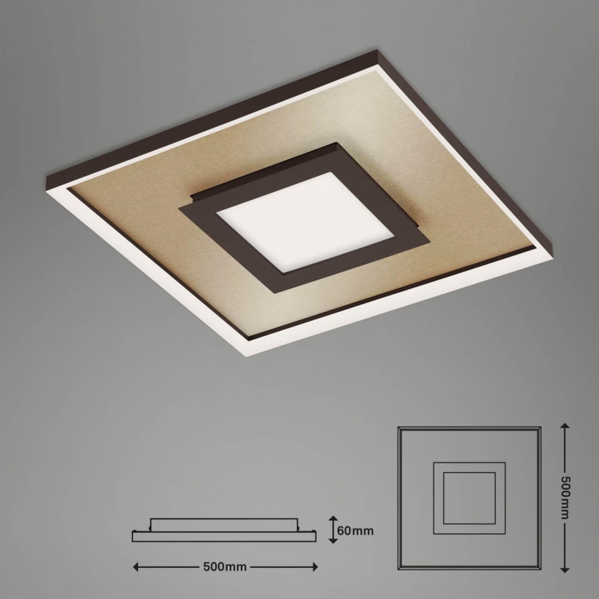 Briloner 3641-017 - Dimbare LED plafondlamp FRAME LED/30W/230V 2700-6500K goud + afstandsbediening