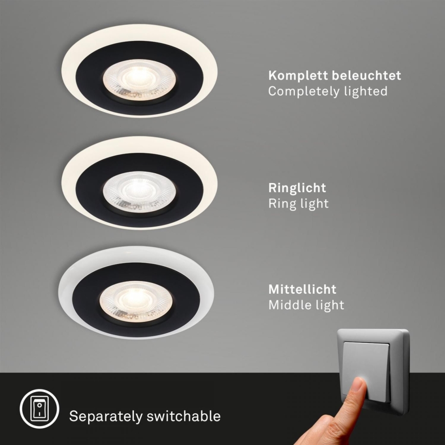 Briloner 7039-035 - LOT 3x Spot encastrable de salle de bain LED/5W/230V IP44