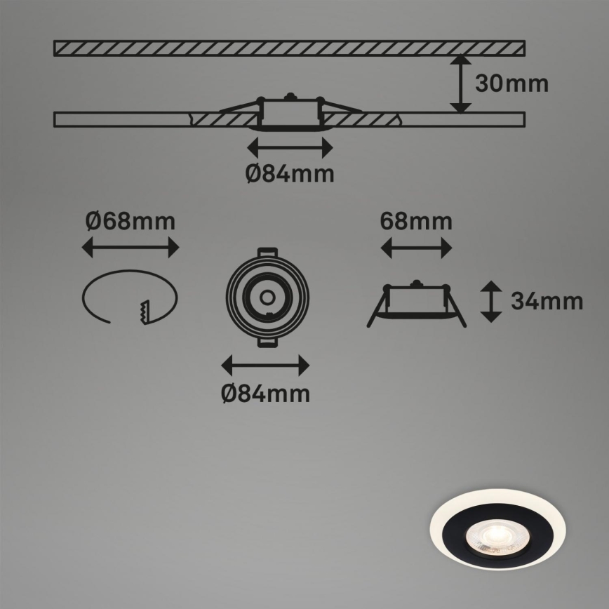 Briloner 7039-035 - SET 3x Hangende LED Badkamer plafond verlichting LED/5W/230V IP44