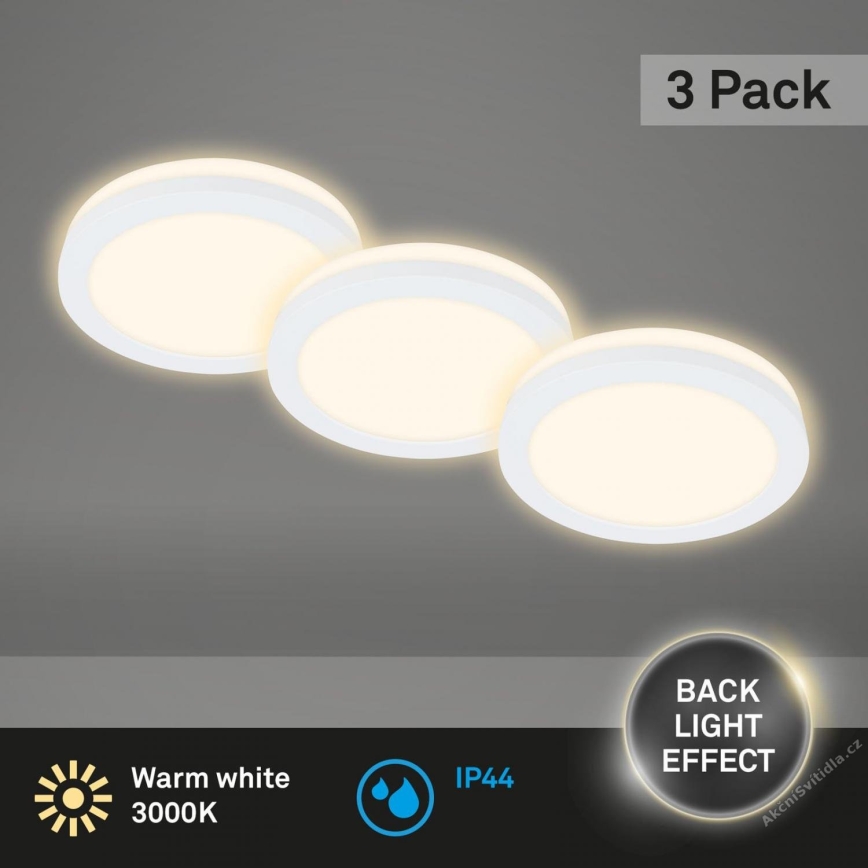 Briloner 7055-036 - SET 3x Hangende LED Badkamer plafond verlichting LED/3W/230V IP44