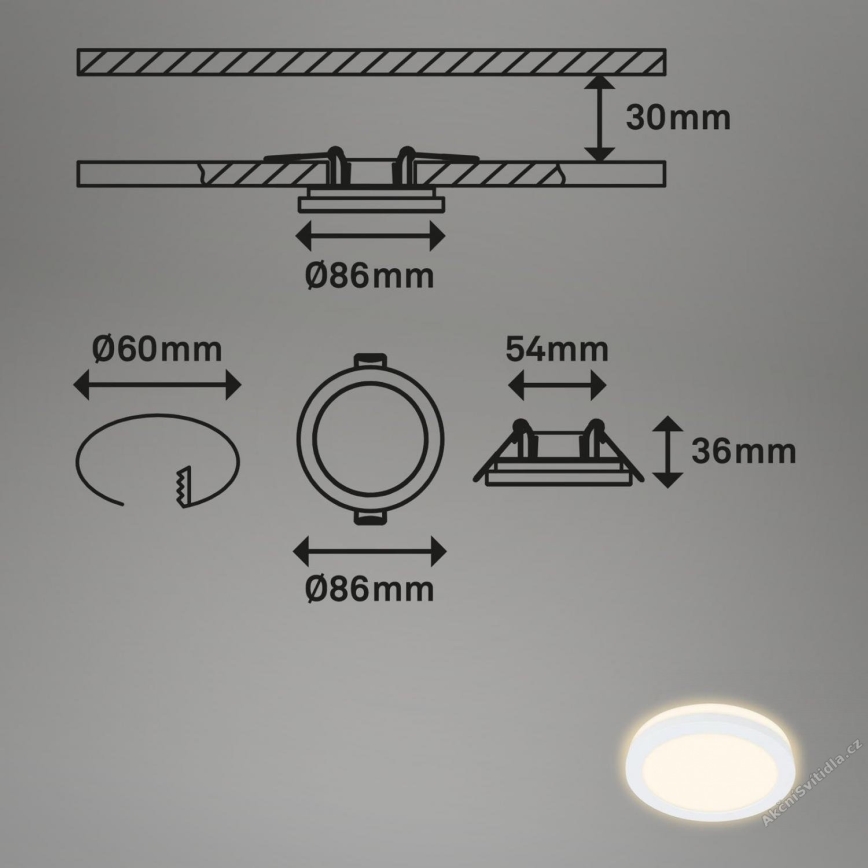 Briloner 7055-036 - SET 3x Hangende LED Badkamer plafond verlichting LED/3W/230V IP44