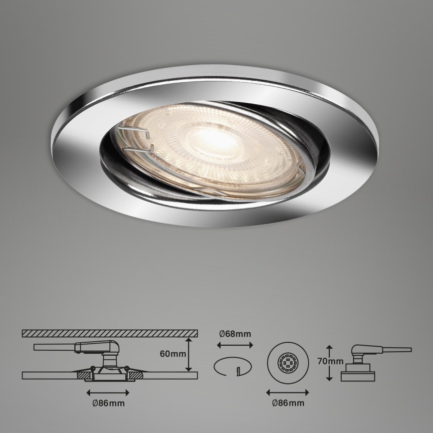 Briloner 7144-038 - SET 3x Hangende LED Badkamer plafond verlichting SLIDE GU10/3,5W/230V IP23