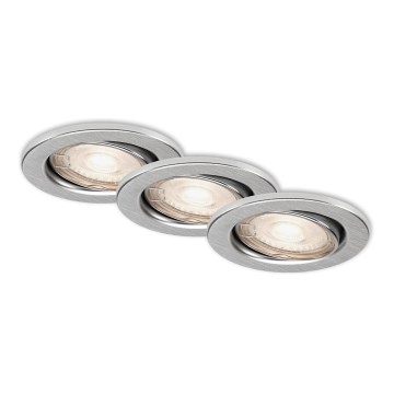 Briloner 7144-039 - lot 3x Spot encastrable de salle de bain LED SLIDE 1xGU10/4W/230V IP23