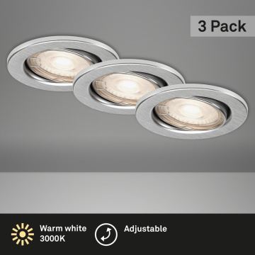 Briloner 7144-039 - Set 3x Hangende LED Badkamer plafond verlichting SLIDE 1xGU10/4W/230V IP23