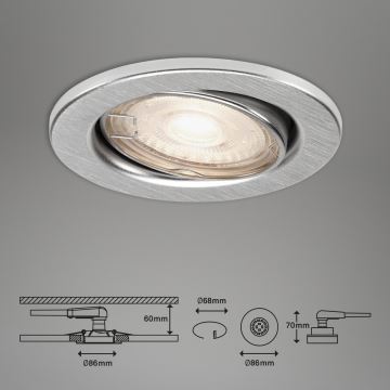 Briloner 7144-039 - Set 3x Hangende LED Badkamer plafond verlichting SLIDE 1xGU10/4W/230V IP23