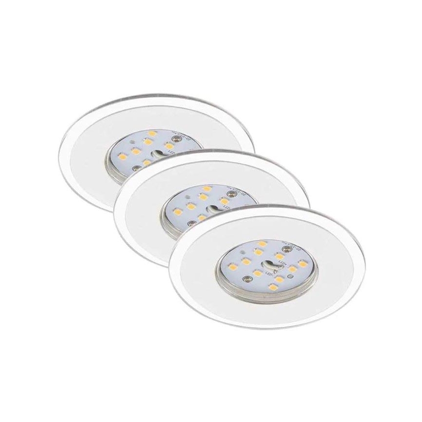 Briloner 7197-036-LOT 3x Luminaire de salle de bain encastrable à intensité variable LED/4,5W/230V IP44