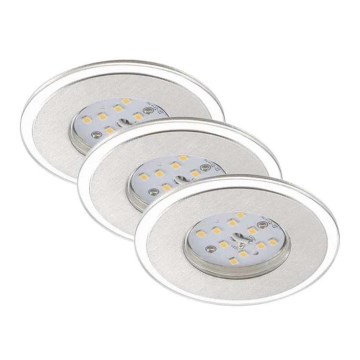 Briloner 7197-039-LOT 3x Luminaire de salle de bain encastrable à intensité variable LED/4,5W/230V IP44