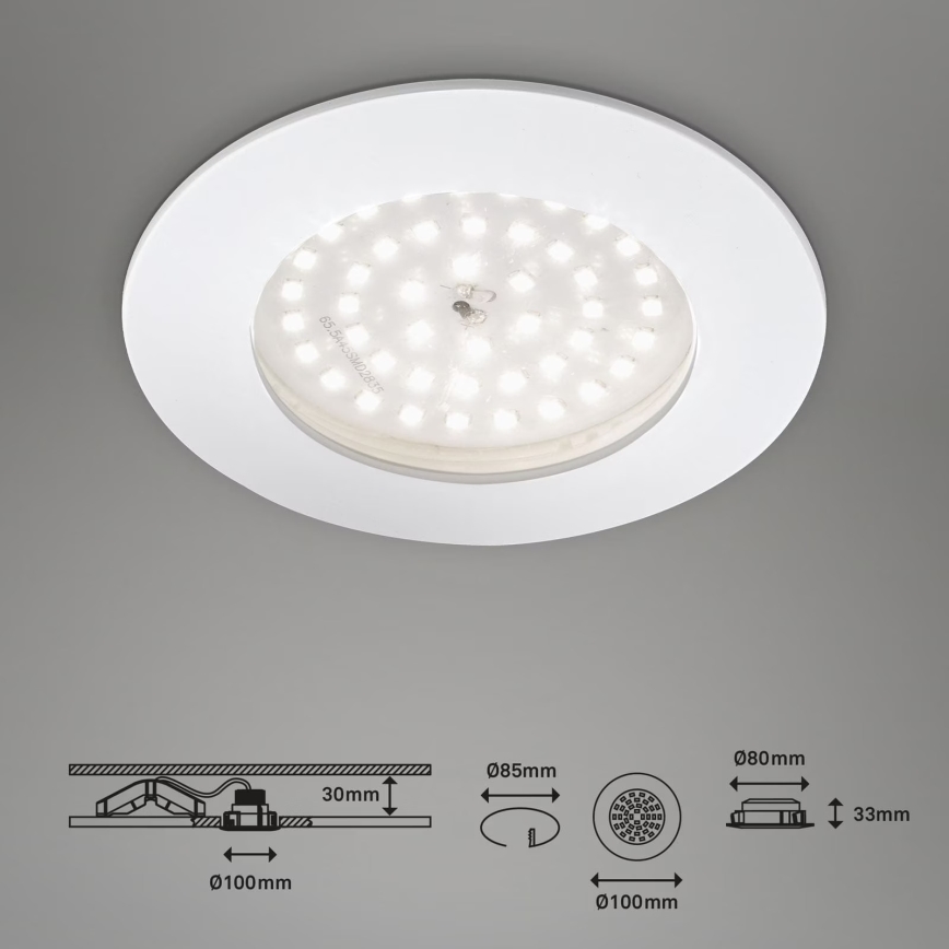 Briloner 7206-016 - Spot encastrable de salle de bain LED/10,5W/230V IP44