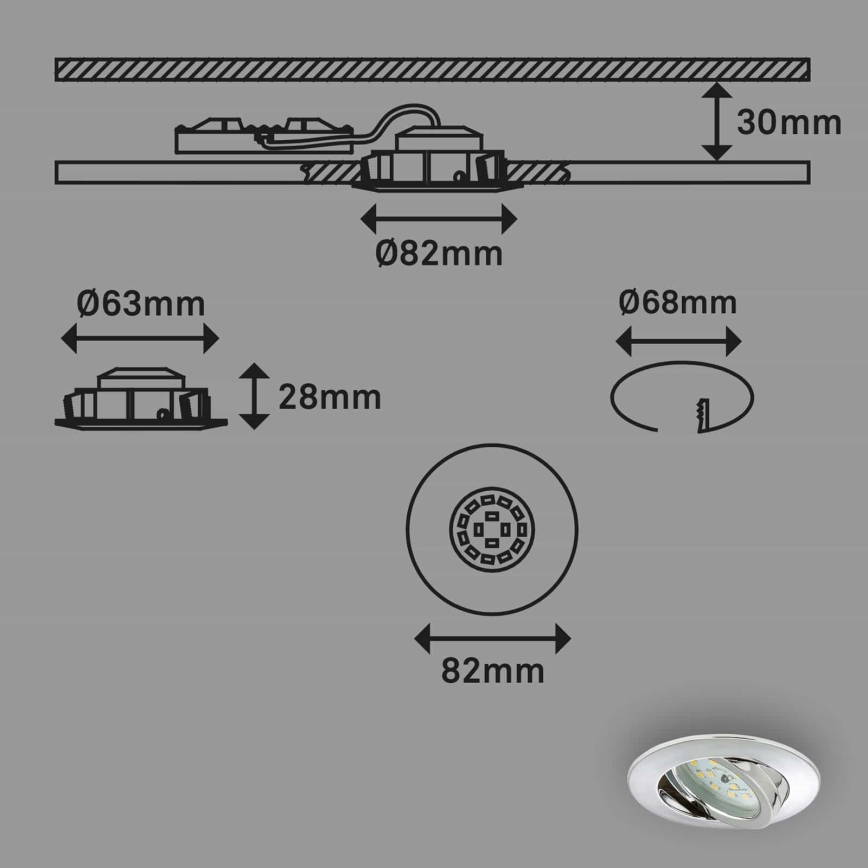 Briloner 7209-038 - SET 3x Hangende LED Badkamer plafond verlichting LED/5W/230V IP23