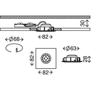 Briloner 7210-036 - LOT 3x Spot encastrable de salle de bain ATTACH LED/5W/230V IP23 blanc