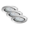 Briloner 7219-038 - LOT 3x Luminaire de salle de bain encastrable à intensité variable 1xGU10/5W/230V IP23