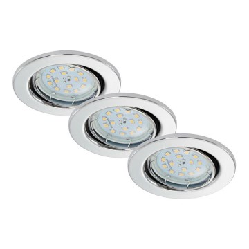 Briloner 7220-038 - SET 3x LED Badkamer inbouwverlichting FIT 1xGU10/5W/230V