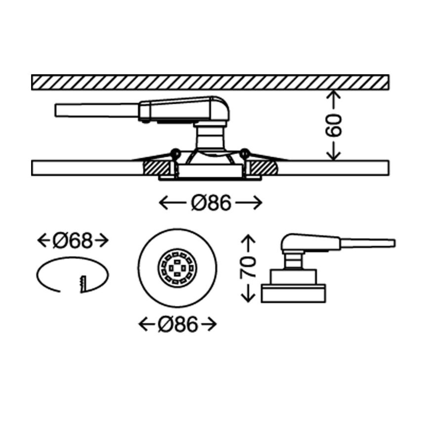 Briloner 7220-038 - SET 3x LED Badkamer inbouwverlichting FIT 1xGU10/5W/230V