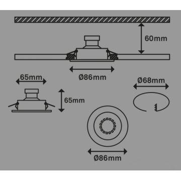 Briloner 7221-039 - SET 3x Hangende LED Badkamer plafond verlichting 1xGU10/3W/230V IP23 zilver