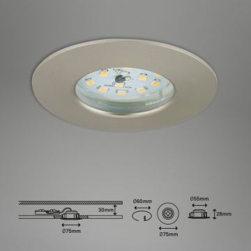 Briloner 7231-032 - LOT 3x LED À intensité variable salle de bain encastrable ATTACH éclairage LED/5,5W/230V IP44