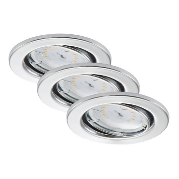 Briloner 7277-038 - LOT 3x Luminaire de salle de bain encastrable à intensité variable 1xGU10/5W/230V IP23