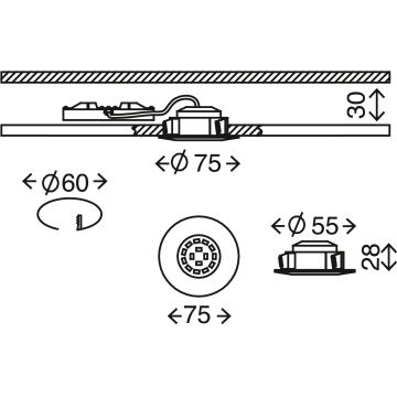 Briloner 7295-011 - LED Dimbaar bathroom Hangende plafondverlichting ATTACH LED/6,5W/230V IP44