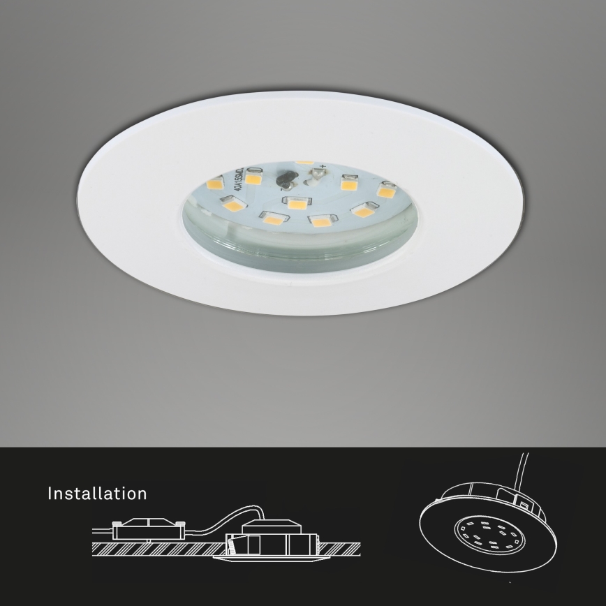 Briloner 7295-016 - Luminaire encastré de salle de bain LED à intensité variable ATTACH LED/6,5W/230V IP44