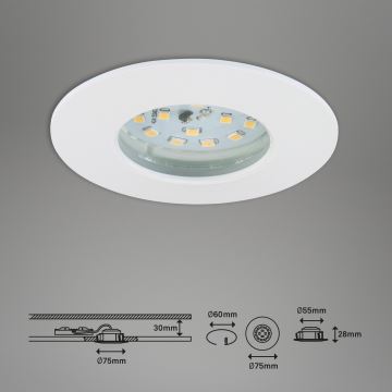 Briloner 7295-016 - Luminaire encastré de salle de bain LED à intensité variable ATTACH LED/6,5W/230V IP44