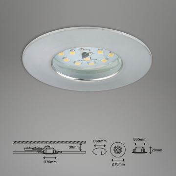 Briloner 7295-019 - LED Dimbaar bathroom inbouw licht ATTACH LED/6,5W/230V IP44