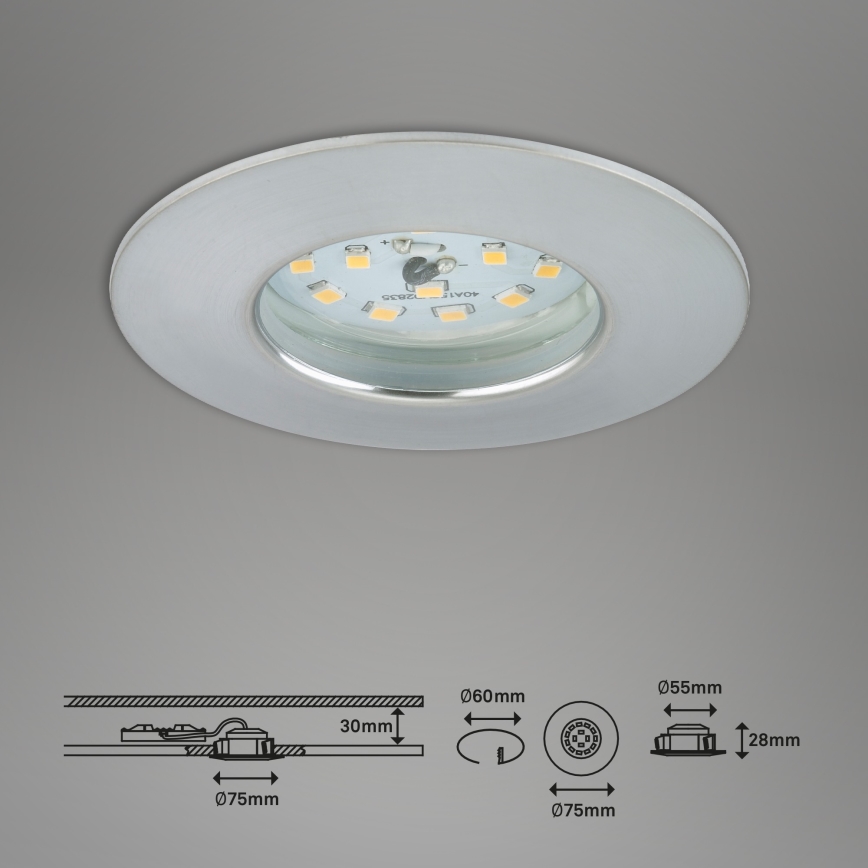 Briloner 7295-019 - LED Dimbaar bathroom inbouw licht ATTACH LED/6,5W/230V IP44