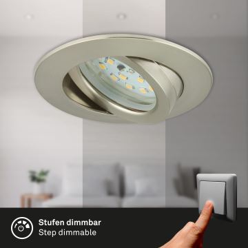 Briloner 7296-012 - Spot encastrable de salle de bain à intensité variable ATTACH LED/6,5W/230V IP23 chrome