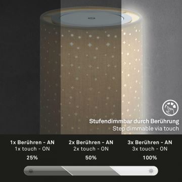 Briloner 7449-011 - LED Dimbaar buitenshuis aanraken lamp STARRY SKY LED/3W/5V IP44 bruin