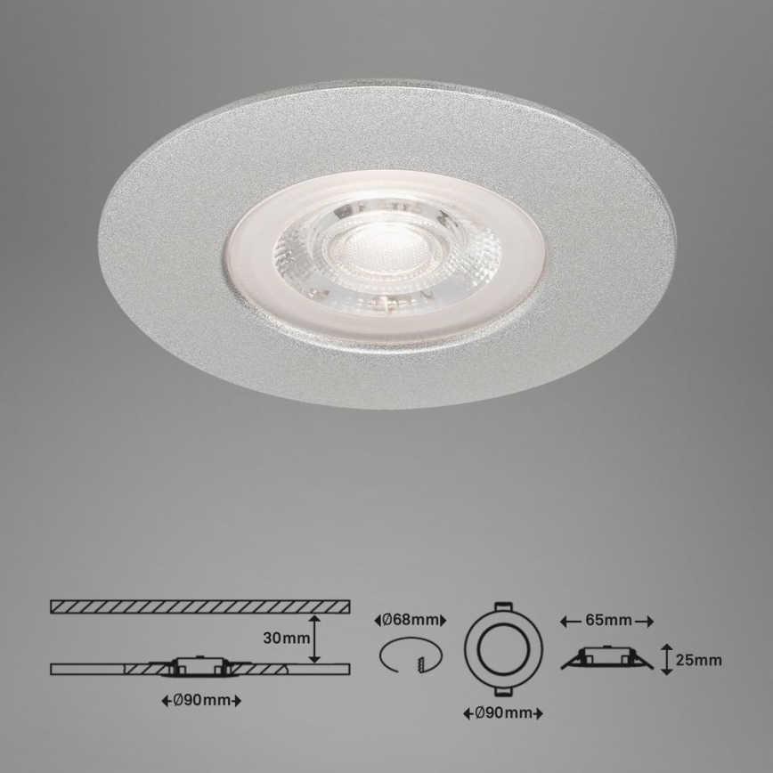 Briloner- LOT 3x Spot encastrable de salle de bain LED LED/4,9W/230V IP44  argent