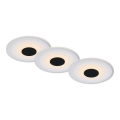 Briloner - LOT 3x Spot encastrable de salle de bain LED LED/6W/230V IP44 noir