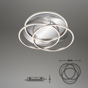 Briloner - Plafonnier à intensité variable FRAMES LED/60W/230V chrome brillant