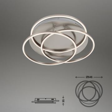 Briloner - Plafonnier à intensité variable FRAMES LED/60W/230V chrome mat