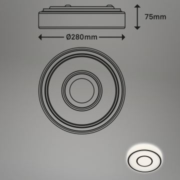 Briloner - Plafonnier LED SIRKEL LED/12W/230V noir