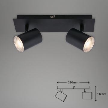 Briloner  10476221 - Badkamer spot 2xGU10/5W/230V IP44 zwart