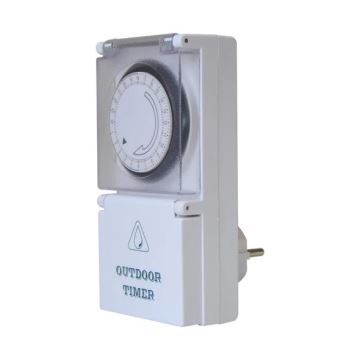 Buiten timer mechanische schakelaar dagelijks 16A/230V IP44