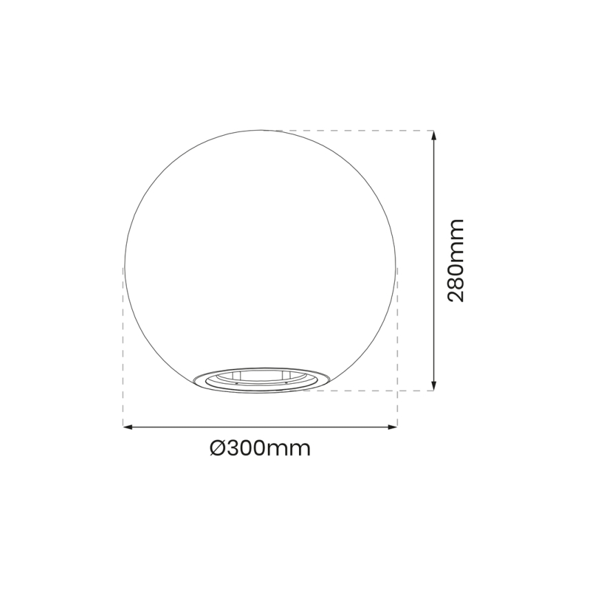 Buitenlamp GLOBO 1xE27/60W/230V diameter 30 cm IP44