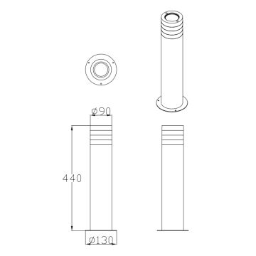 Buitenlamp RINO 1xE27/12W/230V IP54 44 cm zwart