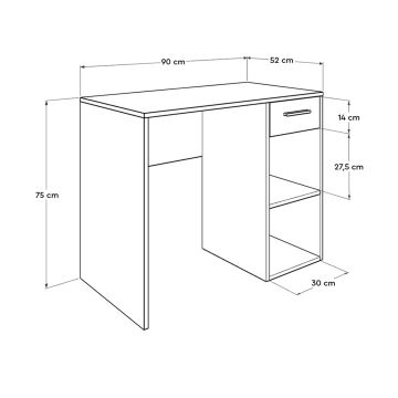 Bureau 75x90 cm blanc