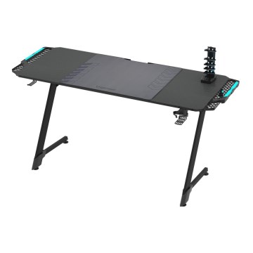 Bureau gaming SNAKE avec rétroéclairage LED RGB 156x60 cm noir