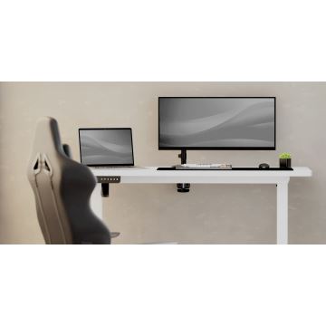 Bureau taille ajustable LEVANO 140x60 cm blanc