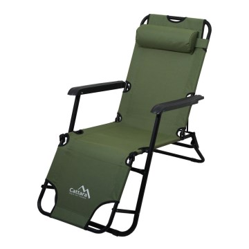 Chaise de camping pliante vert/noir