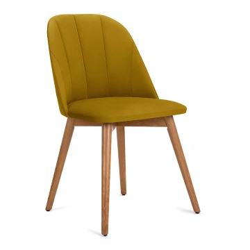 Chaise de salle à manger BAKERI 86x48 cm jaune/chêne clair