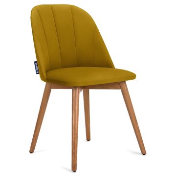 Chaise de salle à manger BAKERI 86x48 cm jaune/chêne clair