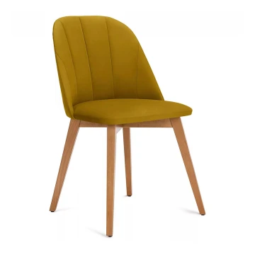 Chaise de salle à manger RIFO 86x48 cm jaune/chêne clair