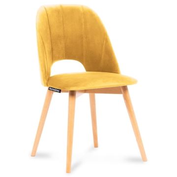 Chaise de salle à manger TINO 86x48 cm jaune/chêne clair