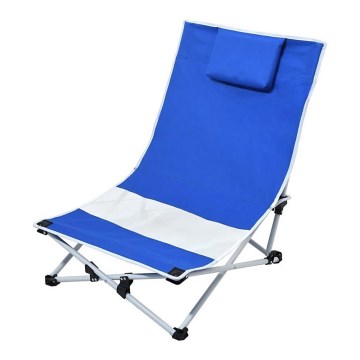 Chaise longue de jardin bleue